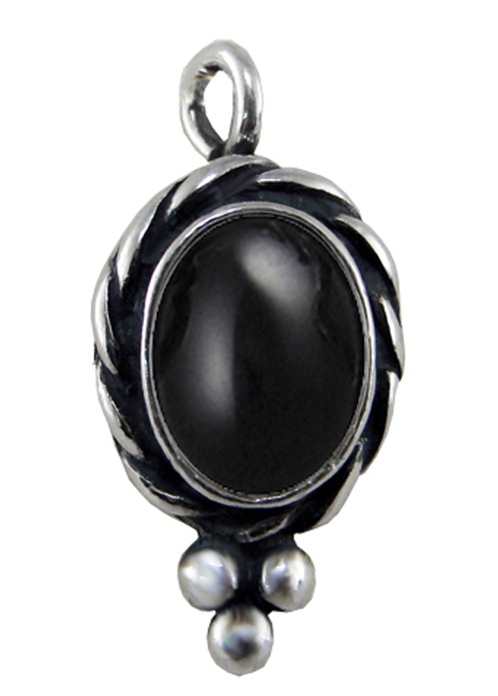 Sterling Silver Little Black Onyx Pendant Necklace